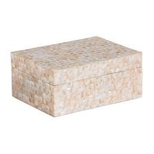 Boîte de rangement pour bijoux en nacre avec couvercle, boîte de rangement en bois faite à la main, support décoratif pour bagues, boucles d'oreilles et colliers - Product Image 4