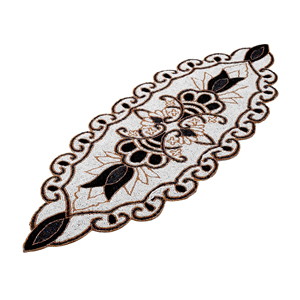 Christmas Decorative and Leaves Design Beaded <b>Runner</b> Placemat <b>Dining</b> <b>Table</b> Fancy Mat Handmade Decorative <b>Runners</b> for Wedding - Product Image 2