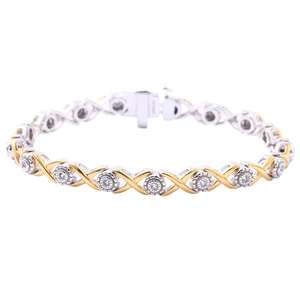 Trendy 925 Sterling <b>Silver</b> Moissanite Link <b>Bracelet</b> Round Brilliant Cut Prong Setting Classic Women Everyday Wear - Product Image 5