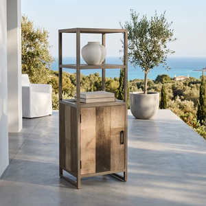 Apino Durable Eco-Friendly Scandinavian Modern Small <b>Solid</b> <b>Wood</b> Freestanding <b>Bookcase</b> Door Open Shelf Living Room Home Office - Product Image 3