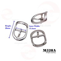 MING KEE METAL Cincin Gesper Pin Lengkung Kecil 15.4mm Paduan Seng Nikel Mengkilap Bebas Timbal Bagian Pin Tengah Model M528A
