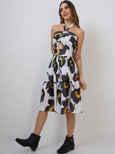 Robe midi élégante en mousseline de soie à imprimé floral pour les fêtes en jardin et les sorties estivales décontractées pour femme - Vente en gros - Product Image 2