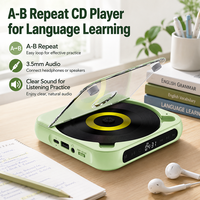 Lecteur CD portable 5.3 avec lecture de CD, CD-R, CD-RW, MP3, WMA, USB et fonction de répétition A-B