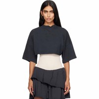 Débardeur court décontracté à manches courtes pour femme, 100 % coton respirant, anti-rétrécissement, col rond, avec logo, écologique, 220g