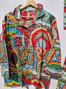 ชุดนอนผ้าฝ้ายพิมพ์ลายโบโฮเรนโบว์สำหรับผู้หญิง ชุดลำลอง ชุดนอน ชุดนอนนุ่ม ระบายอากาศดี ชุดนอนเข้าชุด ชุดนอนแฟชั่น - Product Image 6