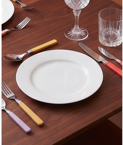 Ensemble de couverts en acier inoxydable avec poignée colorée et finition miroir, couteau, fourchette, cuillère, compatible lave-vaisselle, design minimaliste pour usage domestique - Product Image 4