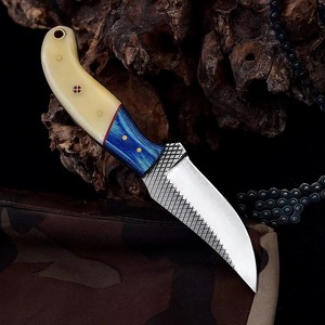 Cuchillo Bowie de Caza Hecho a Mano en Acero de Damasco, Cuchillo Multiusos de Alta Calidad para Exteriores y Camping con Logotipo Personalizado - Product Image 2
