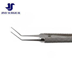 Jiyo Surgical Co. Pince à capsulorhexis ophtalmique professionnelle en acier, 4 3/8 pouces, conception de tige bombée, pointe courbée de 12,0 mm, précision - Product Image 2