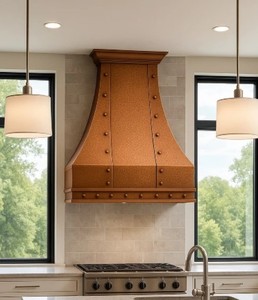 Campana Extractora de Cocina de Cobre Puro Hecha a Mano, Atractiva, Montada en la Pared, con Ventilación Eléctrica para el Hogar - Product Image 2