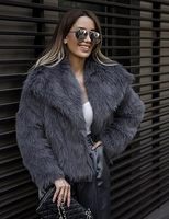 Nouveau Manteau en Fourrure de Chinchilla à Col Montant pour Femme, Manteau Court en Fourrure de Lapin Rex