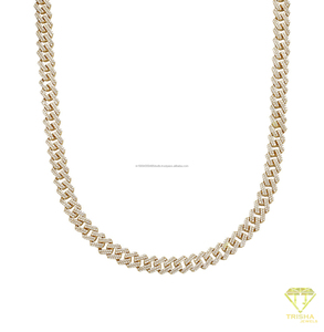 Chaîne cubaine en moissanite et diamant, argent sterling 925, bijoux de luxe style hip-hop pour hommes et femmes, vente en gros - Product Image 5