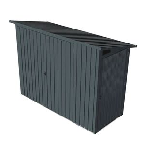 4FT X 8FT <b>Bicycle</b> Metal Pent Shed with 29 Gauge Corrugated Metal 70\" Upper Edge TMG MS0408 Wood <b>Frame</b> - Product Image 3