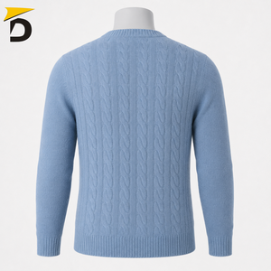 Pull en cachemire pour homme, col rond, anti-rides, respirant, toucher luxueux, coupe confortable, design épuré, idéal pour le bureau et les week-ends - Product Image 4