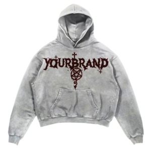 เสื้อฮู้ดดี้ผู้ชายไซส์ใหญ่สะท้อนแสงแบบขายส่ง คอตตอนเฟรนช์เทอร์รี่ทรงหลวมไหล่ตก สีเงินเงา สไตล์สตรีทแวร์ รับผลิตแบบ OEM ODM - Product Image 1