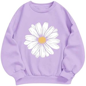 Sudadera Morada de Unicornio para Mujer, Estampado de Dibujos Animados, Cuello Redondo, Manga Larga, Algodón Tejido, Ropa de Moda Otoñal - Product Image 6