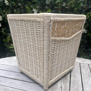 Decorative Wooden Frame And Rattan Waste Basket Perfect For Home Garden And Dining Space Use Wastes <b>Bin</b> Handcrafted From India - Product Image 4