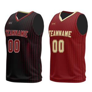 Custom Sublimated Basketball <b>Shorts</b> Red Black Moisture Wicking <b>Polyester</b> Unisex Adult Team Numbers Elastic Waist - Product Image 1