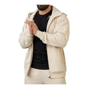 Sudaderas con capucha personalizadas al por mayor para hombre, con diseño de logotipo, forro polar, para fitness, informales, con cremallera completa. - Product Image 1