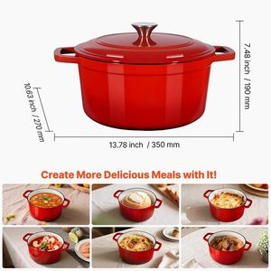 Pentola Olandese da 6 Quarti con Coperchio e Doppi Manici per Stufati e Arrosti - Product Image 6