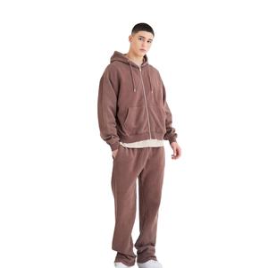 Ensemble survêtement pour homme personnalisé, pantalon de jogging ample, sweat-shirt, pantalon de jogging évasé et sweat-shirt pour homme avec effet délavé à l'acide - Product Image 1