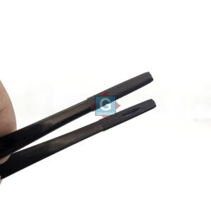 Pince à gemmes de précision en acier inoxydable Gray Rocks, outil pour bijoux en diamant, clips réglables avec position de verrouillage, rainures antidérapantes, noir - Product Image 4