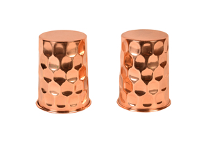 Verre à eau en cuivre pur écologique avec bouchon anti-fuite et finition martelée élégante pour une hydratation quotidienne - Product Image 2