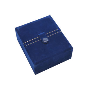 Custom Logo Blue Rigid Cardboard Paper <b>Gift</b> <b>Box</b> Wholesale Luxury Packaging for Ring <b>Earrings</b> - Product Image 3