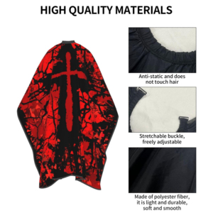 Capa de Peluquería Desechable, Resistente al Agua, con Diseño de Cruz Roja y Logotipo Personalizado, MOQ Bajo, Nylon/Poliéster, para la Industria del Puerto - Product Image 5