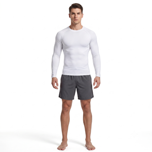 Camiseta de compresión de manga larga para hombre al por mayor, OEM personalizada, en blanco, protección UV, licra, ropa deportiva para surf y BJJ, estampada - Product Image 1