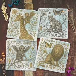 Posavasos de Mármol Wild Wonders, Posavasos de Piedra Natural, Decoración Rústica para el Hogar y la Cocina - Product Image 1