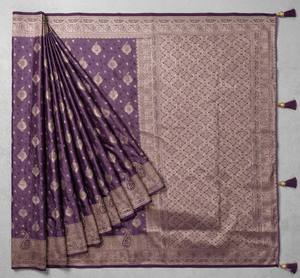 Hot Sale Designer <b>Satin</b> Silk <b>Saree</b> with Silky Soft Feel and Beautiful Drape for Festivals Weddings and Events Available for Sale - Product Image 3