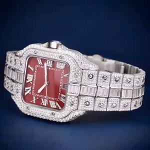 New Arrival <b>Mens</b> Stainless Steel <b>Watch</b> with Lab Grown VVS Clarity Baguette Diamond Fully Iced Out for Daily Use Upscale Parties - Product Image 4