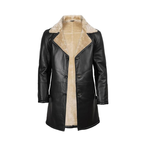 Wholesale HARAZ INTERNATIONAL Men's Genuine <b>Leather</b> Faux Fur Lining Breathable Winter Overcoat <b>Leather</b> <b>Jacket</b> <b>Long</b> | OEM/ODM - Product Image 1