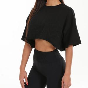 Women's Crew Neck Stretch Tank <b>Top</b> Solid <b>Pink</b> Knitted Short Sleeve Casual T-Shirt Front Logo - Product Image 4