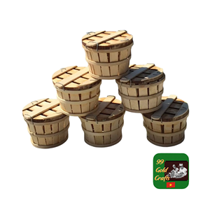 Cestas de madera natural con tapa y asas para almacenar langosta, cangrejo y frutas, fabricadas en Vietnam, B2B - Product Image 1