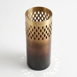 Handmade Brass & Steel Ombre Cylinder <b>Vase</b> 10 cm Dark to <b>Gold</b> Home Decor Wedding Hotel - Product Image 3