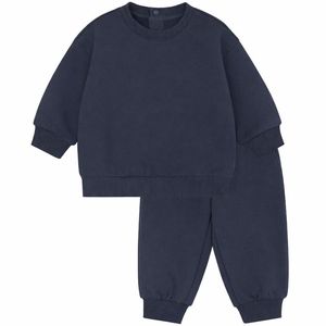 JALBEBE Set Unisex per Neonati, Felpa a Maniche Lunghe e Pantaloni Jogger in 95% Cotone Spandex, Tuta in Due Pezzi Tinta Unita - Product Image 2