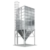 Réservoir de stockage en acier industriel, silo, bac à fond conique, garantie 1 an, échelle d'accès pour la manutention de matériaux en poudre