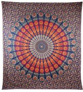 ผ้าปูที่นอนลายแมนดาลา ผ้าฝ้าย 100% หรูหรา สไตล์โบฮีเมียน ขนาดควีนไซส์ ลายพิมพ์บล็อกแฮนด์เมดแบบชาวชาวปุระ ชุดเครื่องนอนสำหรับตกแต่งบ้านและโรงแรม - Product Image 5