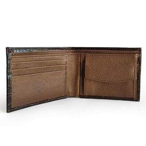 Cartera corta de cuero PU con diseño de cocodrilo vintage en oferta, con monedero para hombre, simple y delgada, tarjetero. - Product Image 3