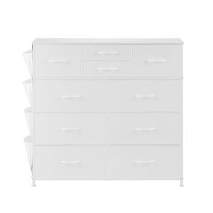 Cassettiera in Tessuto a 10 Cassetti con Telaio in Acciaio Facile da Spostare e Contenitori Robusti per l'Organizzazione del Guardaroba in Stile Rustico - Product Image 1