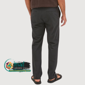 Pantalones de Vestir Casuales para Hombre, Color Gris Oscuro, Estilo Chino, Formal, de Lana/Poliéster, Cintura Media, Cierre de Cremallera, Frente Plisado, Estilo Plano - Product Image 2
