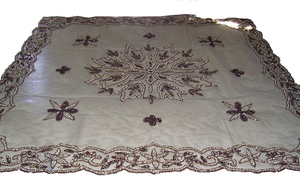 Elegant Embroidered Handmade Customizable Table Cover with Floral Pattern <b>Net</b> & Organza Fabric for Home Hotel or Wedding Use - Product Image 3