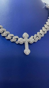 สร้อยคอแบบ Cuban Link ประดับเพชร Moissanite VVS เงินแท้ 925 สไตล์ฮิปฮอป สำหรับงานปาร์ตี้ งานแต่งงาน เครื่องประดับหรูหรา - Product Image 3