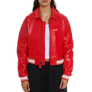 Vestes en cuir courtes tendance pour femmes, design de col personnalisé, coupe-vent, vestes en cuir courtes tendance pour femmes - Product Image 1