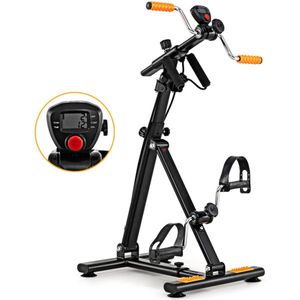 Cyclette Multifunzionale per Allenamento Total Body a Basso Impatto con Massaggio Mani/Piedi, Nero e Arancione - Product Image 2