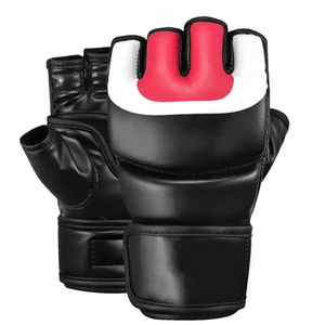 Gants de boxe et MMA demi-doigts en cuir PU respirant, style le plus récent, pour l'entraînement, avec fermeture et emballage personnalisés, prix de gros - Product Image 1