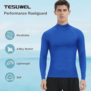 Chemise de surf professionnelle SeaSkin à séchage rapide en polyester/nylon UPF 50+ pour homme, manches longues, rashguard BJJ, anti-UV, protection solaire - Product Image 2