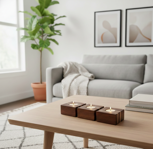 Universal Art Creation Hexagonal Honeycomb Set Wooden <b>Tea</b> <b>Light</b> Candle Holder-Handmade Home Decor for Christmas Easter Winter - Product Image 3