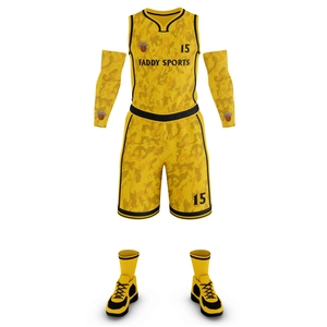 Ensembles d'uniformes de basketball personnalisés par sublimation pour hommes – Maillot et short de basketball respirants à séchage rapide, tenue de sport camouflage pour l'entraînement - Product Image 1